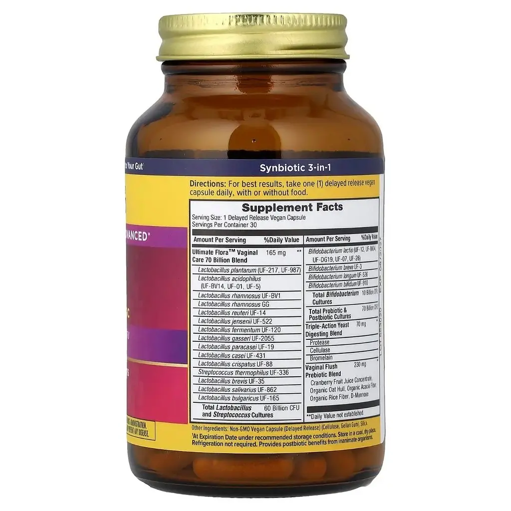 Пробіотики для жінок 70 млрд КОЕ Renew Life Ultimate Flora Women's Vaginal Care Advanced Probiotic 30 капсул - фото 4