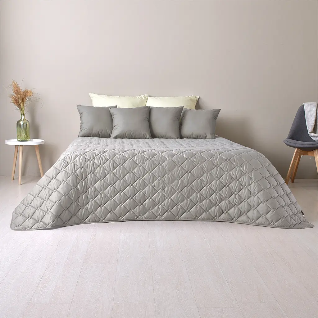 Двостороннє покривало Ideia Стиль Cube сірий та бежевий 240 х 210 см (8-32405) - фото 9