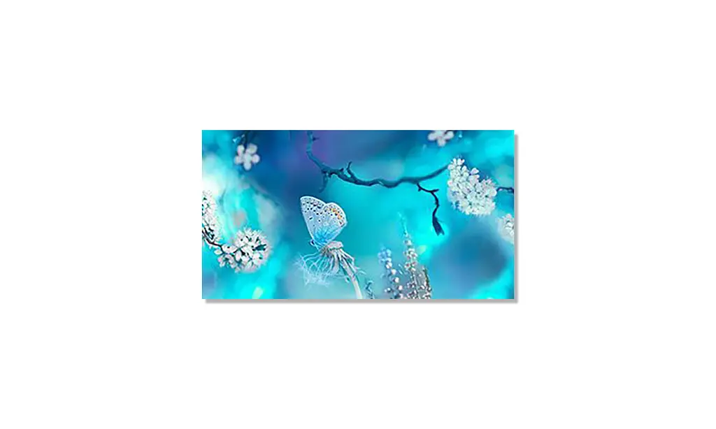 Вінілова наклейка на стіл Бірюзові Метелики Неон самоклейка плівка Блакитний 65х120 см Happy Pocket Z183659 - фото 3