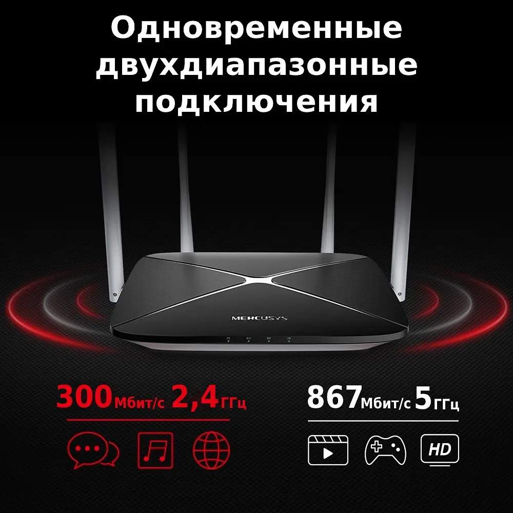 Беспроводной двухдиапазонный роутер Mercusys AC12 V2 - фото 5
