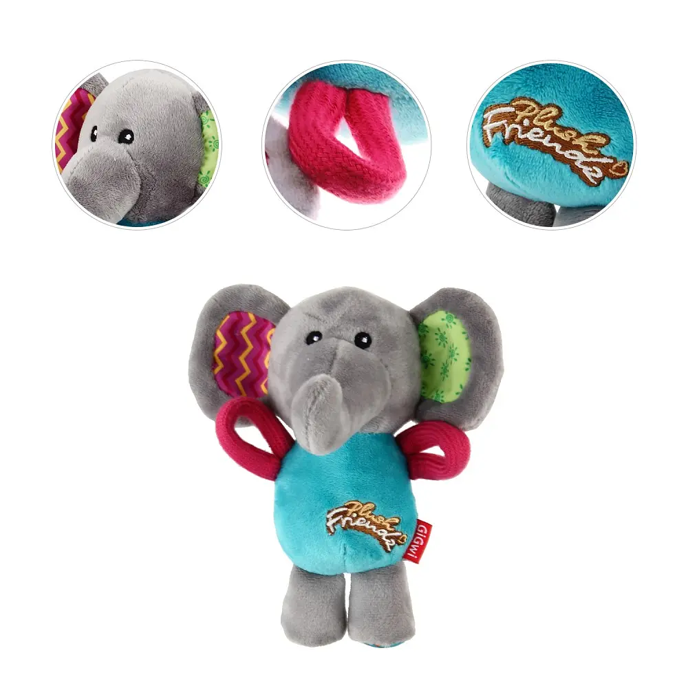 Іграшка для Собак Gigwi Plush Friendz Слоник з пищалкою 16х8х8 см - фото 6