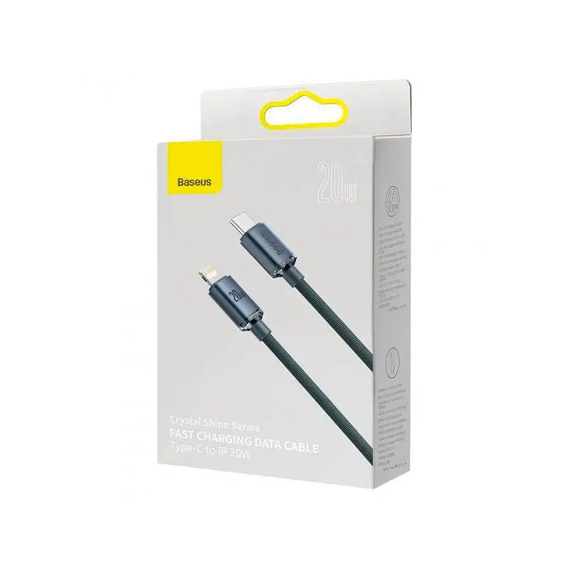 Кабель Baseus Crystal Shine Series USB-C to Lightning 20W 2m Black (CAJY000301) [83467] - фото 4
