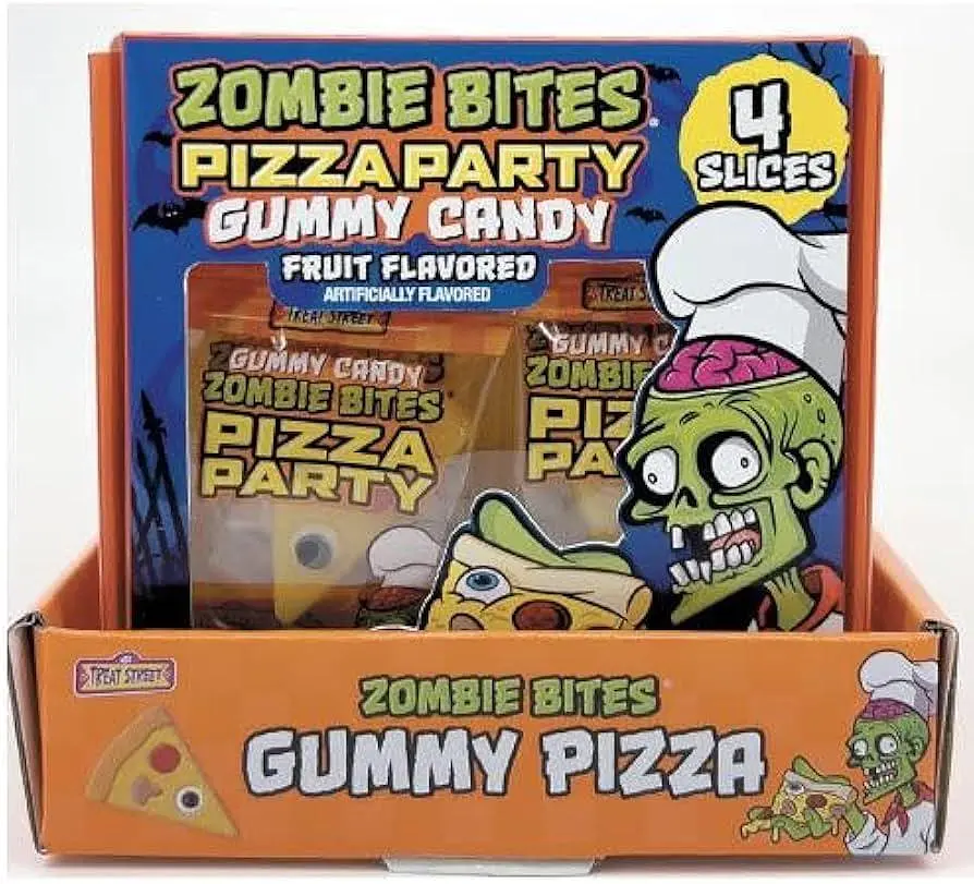 Жувальні цукерки Treat Street Gummy Candy Zombie Bites Pizza Party 24г - фото 2