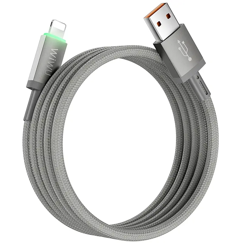 Дата кабель WIWU C081 Maglink USB to Lightning 12W 1 м Grey - фото 3