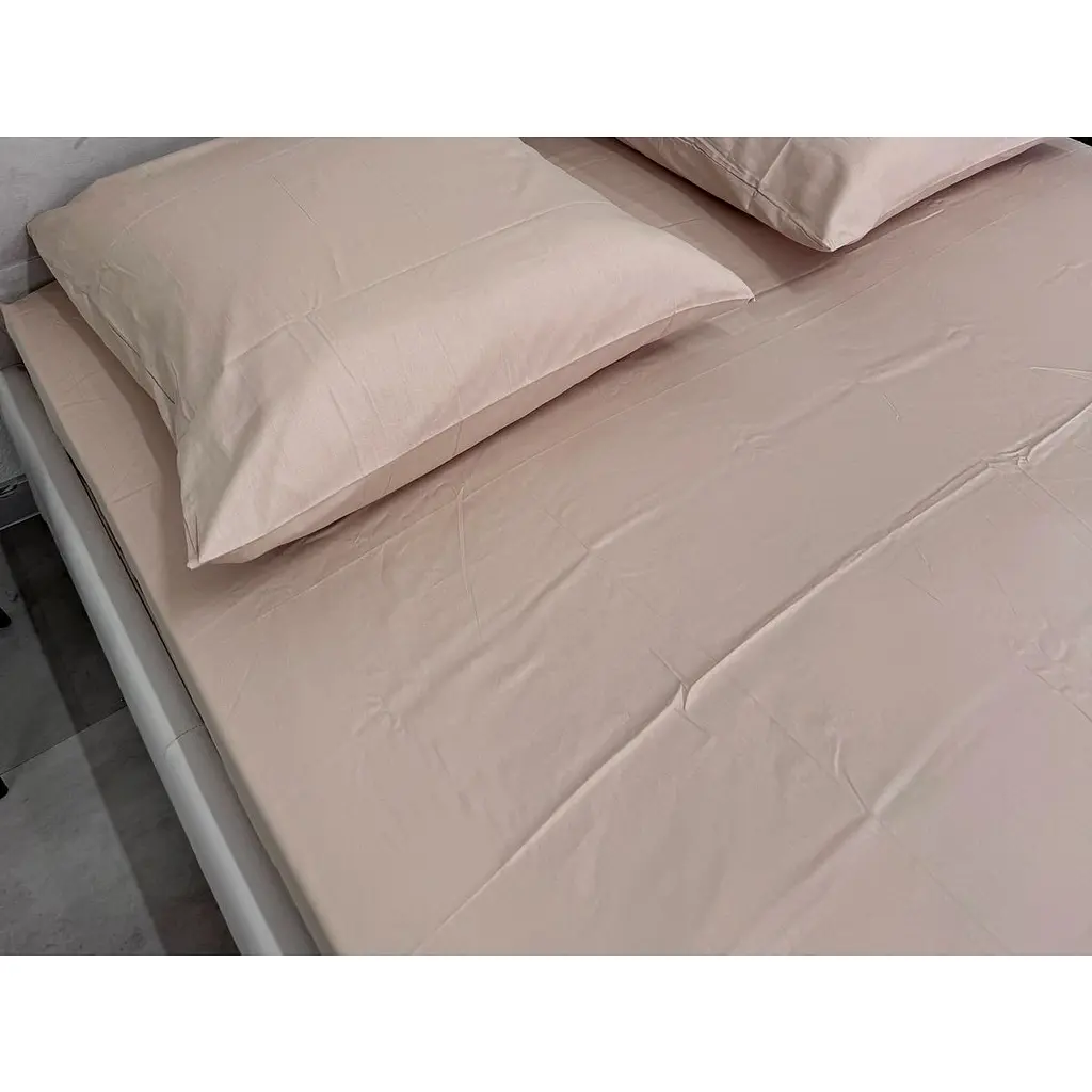 Простирадло Ecotton Shifting Sand на резинці сатин 200х200 см бежеве (24791) - фото 3