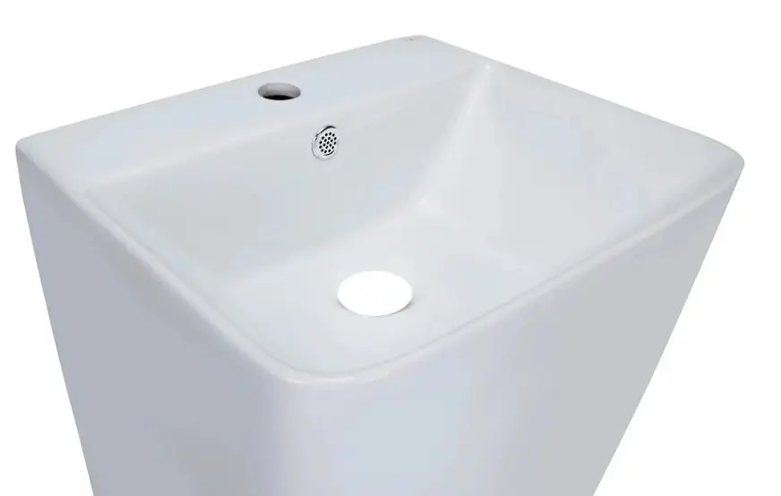 Комплект Qtap Tern: Раковина напольная моноблок 440х380х830 мм White + Донный клапан PU02O (QT1711G302WN47320) - фото 3