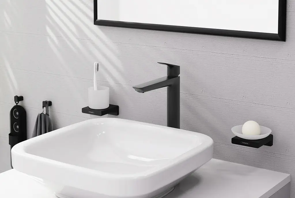 Змішувач для умивальника Hansgrohe Logis Fine з донним клапаном matt black 71257670 - фото 3