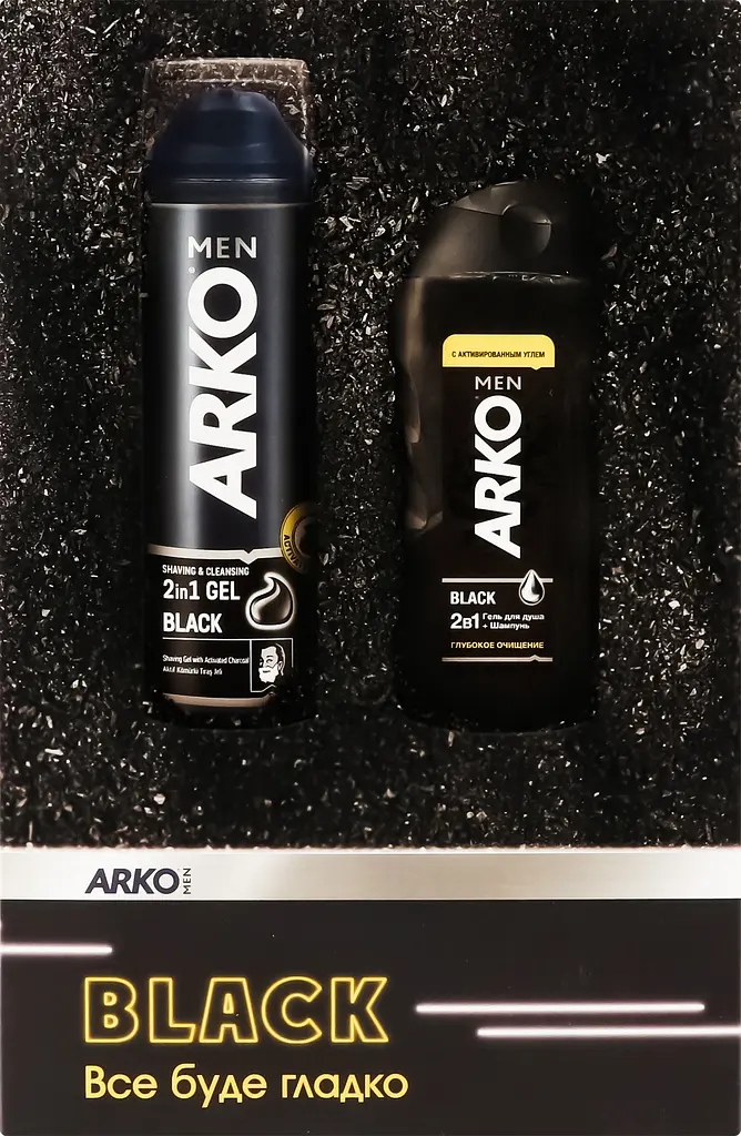 Подарунковий набір Arko Men Black: Гель для гоління 200 мл + Гель для душу 260 мл - фото 7
