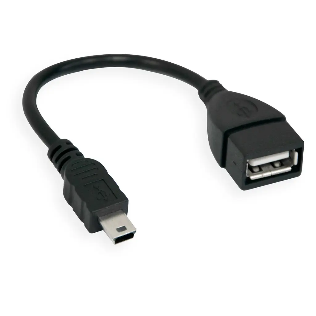 Кабель OTG, переходник USB на mini-USB тип B, черный, адаптер для смартфона и планшета 10 см - фото 5