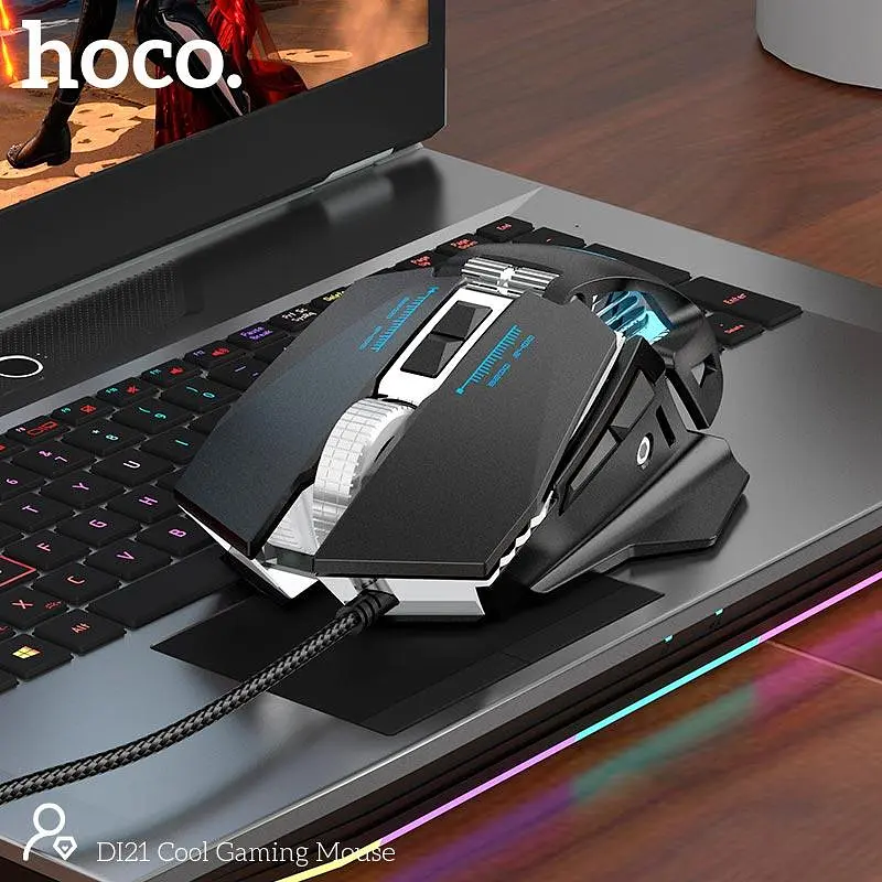 Мышь Hoco DI21 Cool Gaming Mouse 7200dpi проводная игровая с подсветкой - фото 6