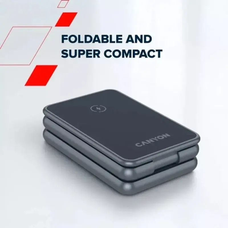 Зарядний пристрій Canyon Foldable wireless charger 15W 3in1 Metal (CNS-WCS309M) - фото 11