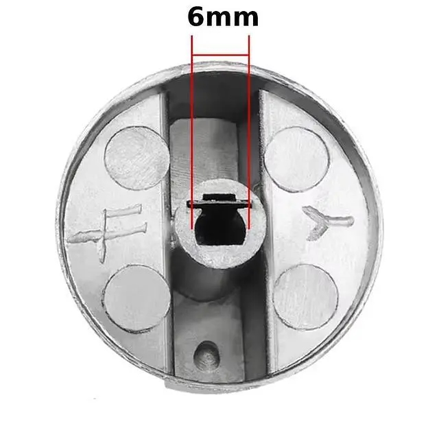 Универсальная ручка регулирования для плиты, газовой поверхности, духового шкафа (металлическая, диаметр 6 мм) - фото 4