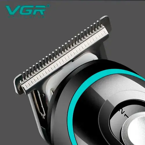 Тример акумуляторний, машинка для стрижки VGR V-055 з регулятором висоти, 4 насадки - фото 4