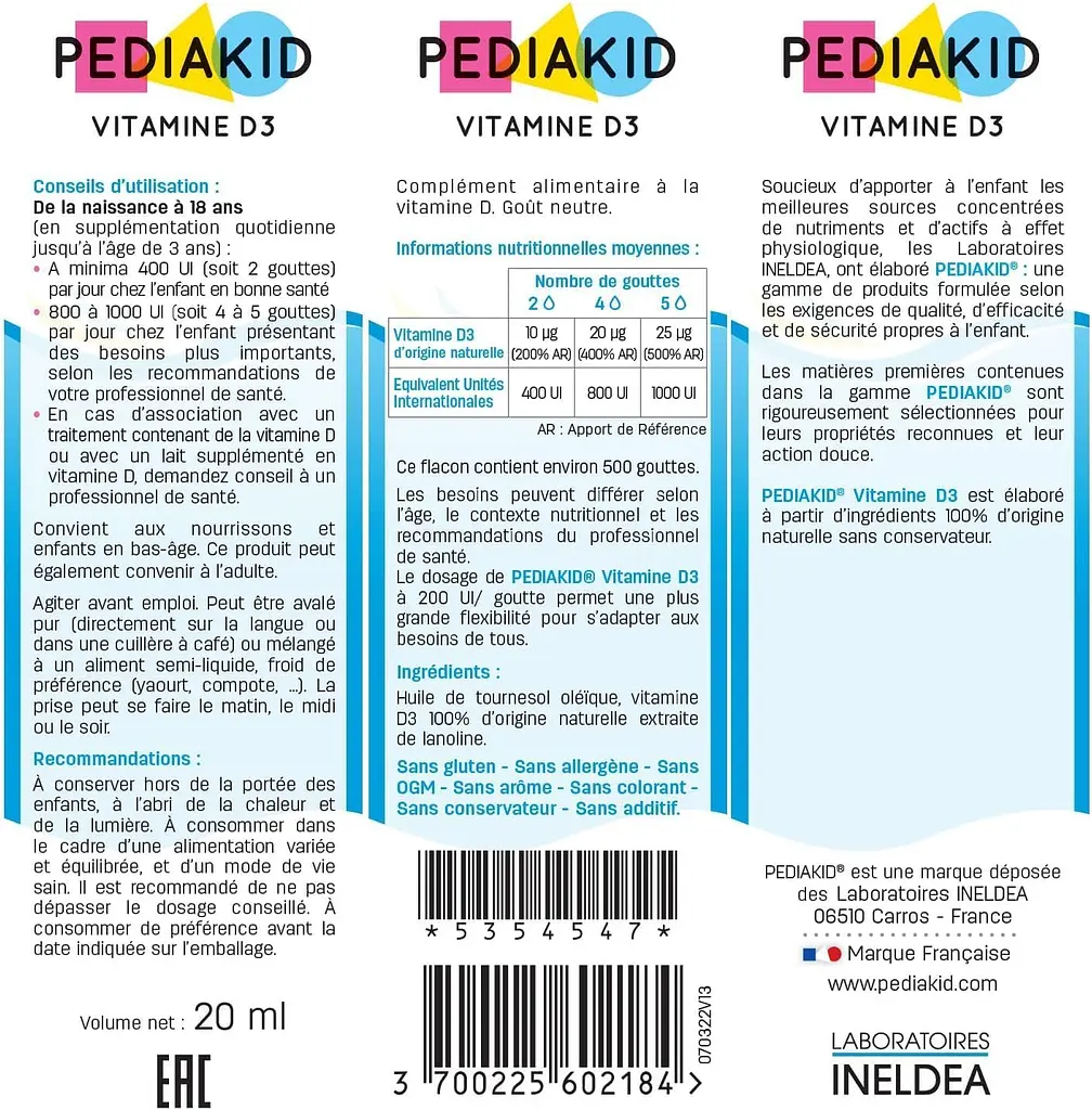 Вітамін D3 Pediakid Vitamine D3, 20 мл - фото 2