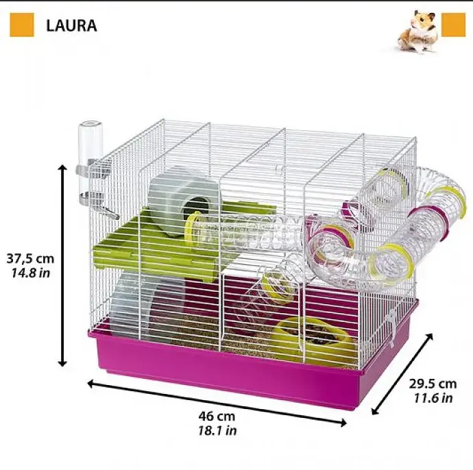 Клітка для хом'яків Ferplast Laura малинова 46х29.5х37.5 см 57912411 - фото 3