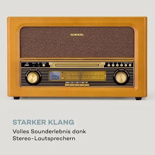 Стереосистема ретро Auna Belle Epoque Retro Stereo (10040054) Коричневый - фото 5
