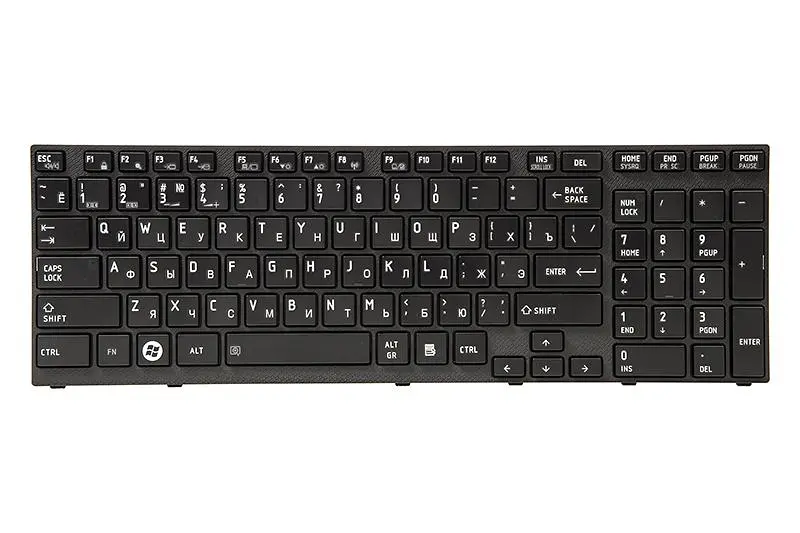 Клавiатура для ноутбука TOSHIBA Satellite A660, A665 чoрний, чoрний фрейм (KB311194)