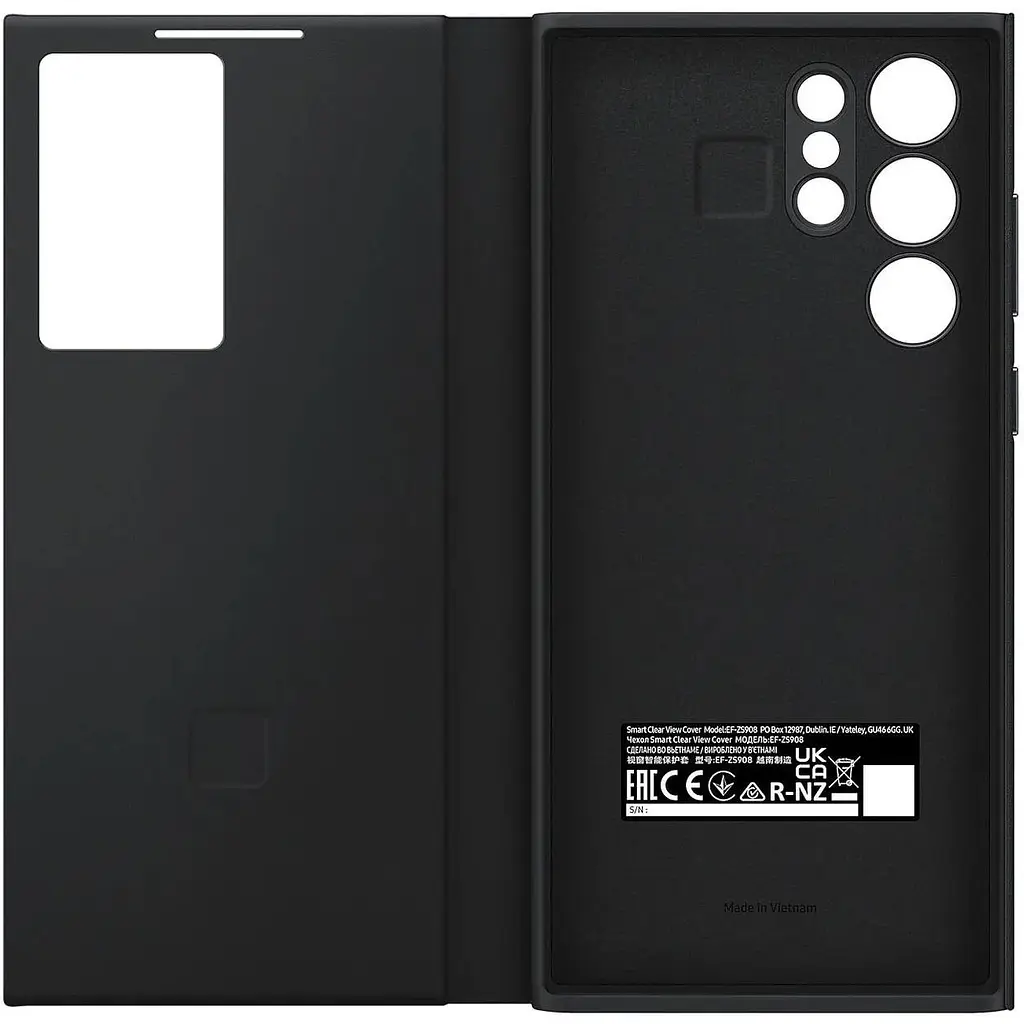 Оригінальний чохол-книжка Samsung S-View Flip Cover для Galaxy S22 Ultra Чорний EF-ZS908CBEGRU - фото 8