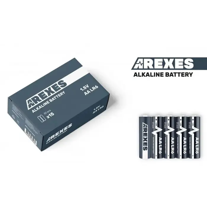 Батарейки алкалиновые пальчиковые 60 штук в упаковке Arexes LR6/AA 1.5v - фото 2