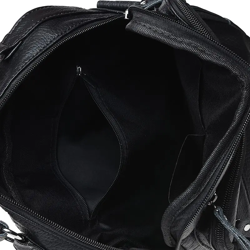 Чоловіча сумка Borsa Leather K15112 26x23x8 см Чорний (10960) - фото 8