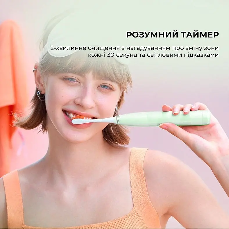 Умная зубная электрощетка Oclean Flow S Electric Toothbrush Green (6970810557336) - фото 2