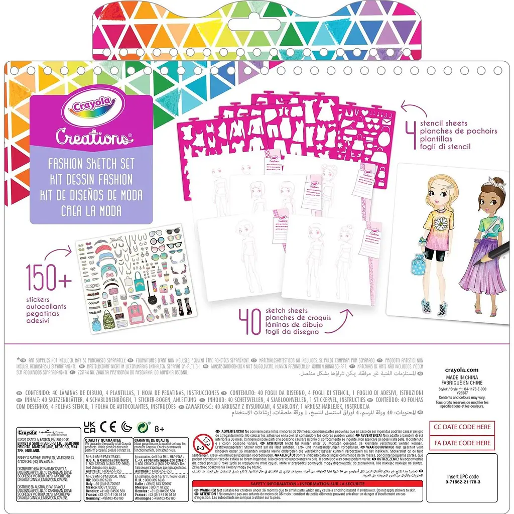 Набір для творчості Crayola Creations Юний дизайнер, з наліпками та трафаретами, 40 сторінок (04-1178) - фото 2