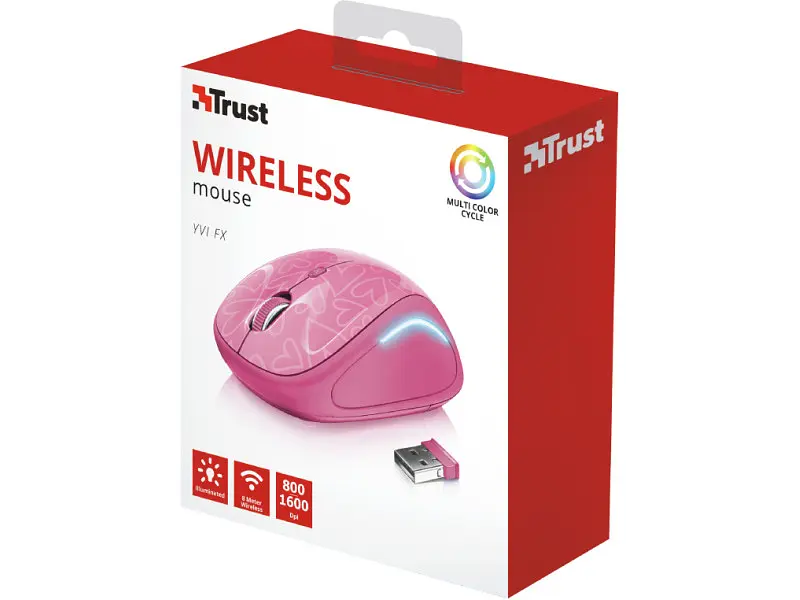 Миша Trust Yvi FX Wireless Mouse Pink (22336) - фото 4