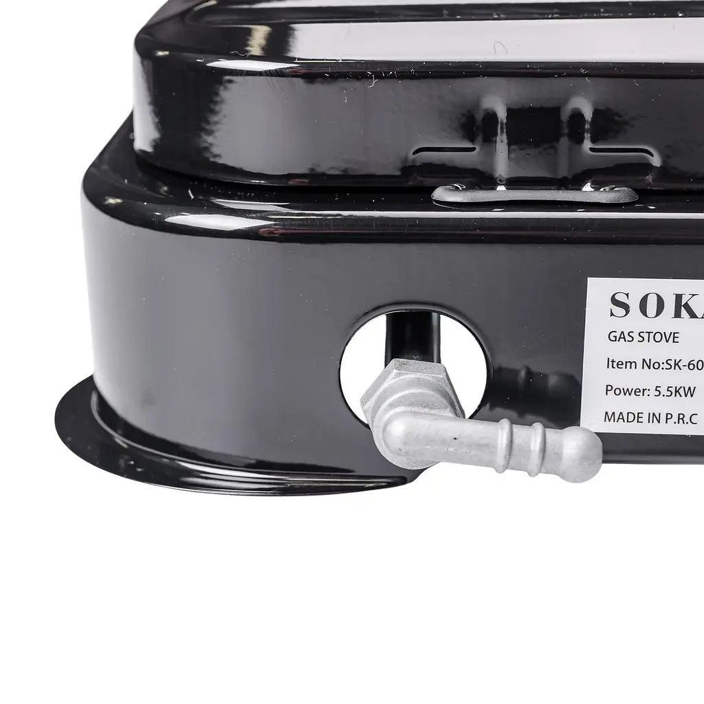 Настільна газова плита Sokany SK-6003B 3 конфорки 5.5 кВт під балонний газ Чорний - фото 5