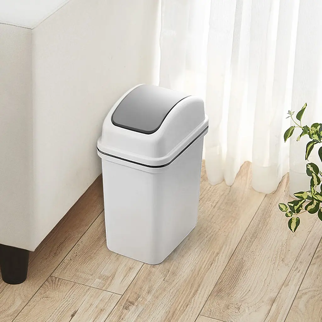 Відро для сміття MBM My Home з кришкою 6 л сіре (BIN-12 6L GRAY) - фото 7