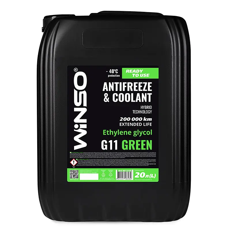 Антифриз Winso Antifreeze & Coolant Green G11 -40°C зелений готовий 20л(881210)