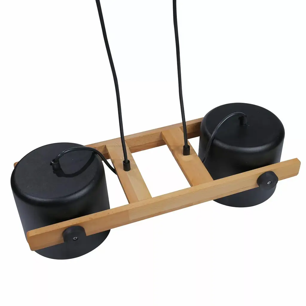 Світильник підвісний люстра ETRON UrbanWood E27 2x40Вт натуральний/чорний 1-EDR-7410 - фото 3