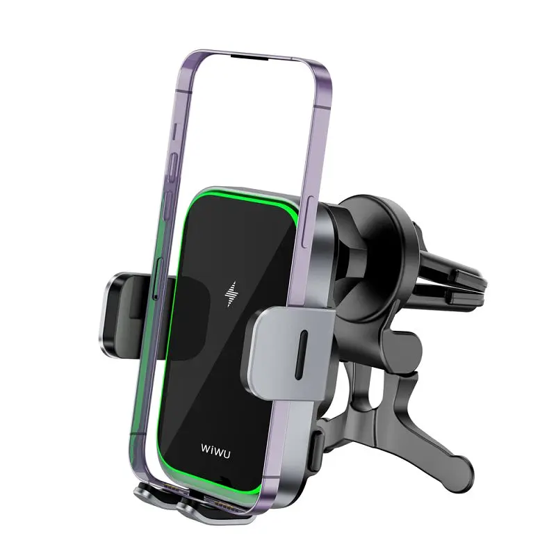 Автотримач для телефона з БЗП WIWU FREELANDER Car Wireless Charger CH-313 Black (6976195097351) - фото 4