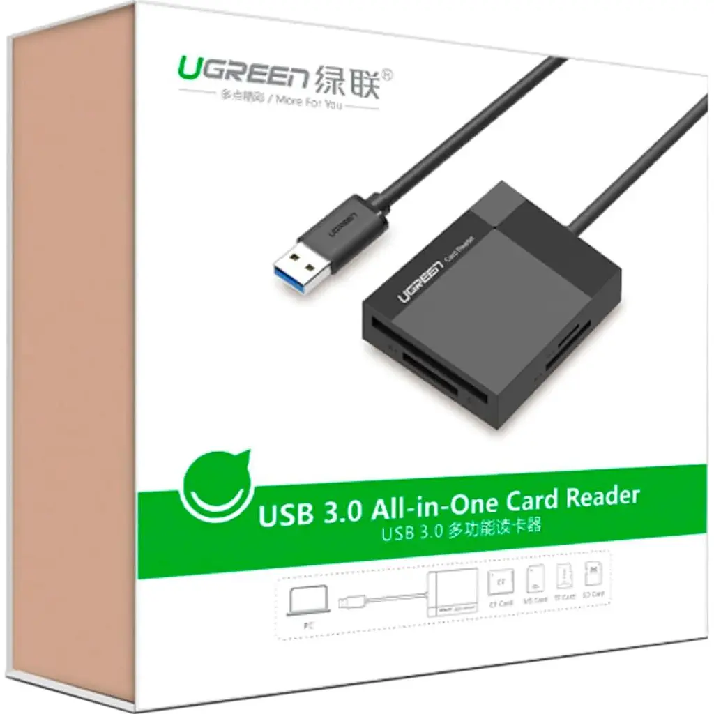 Кардрiдер Ugreen CR125 USB 3.0 Black (30333) - фото 4