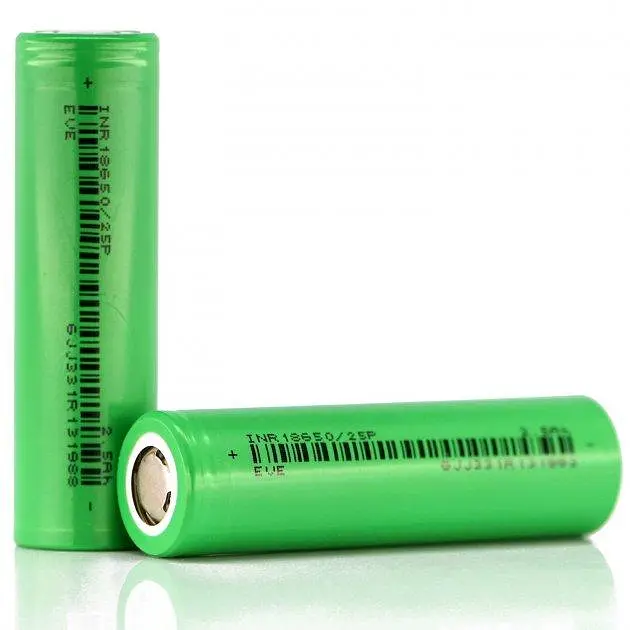 Аккумулятор высокотоковый Eve Li-ion 18650 2500mAh (INR18650-25P) 30A Зеленый - фото 2