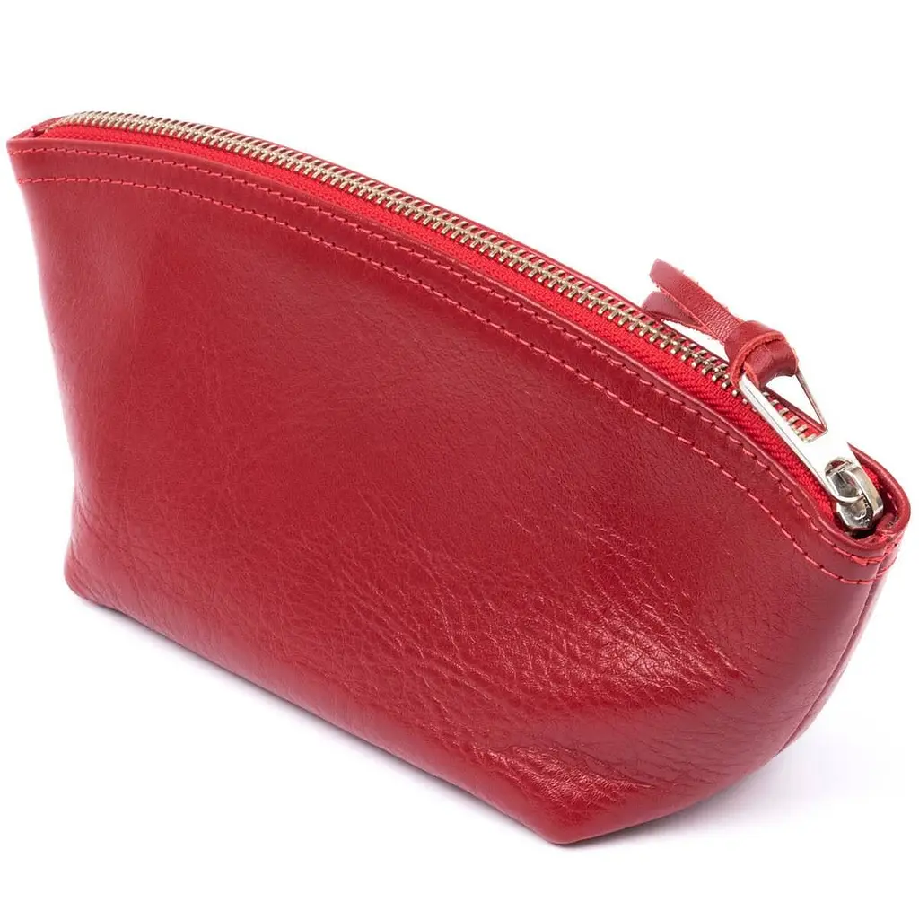 Жіноча косметичка зі шкіри Amelin Grande Pelle 11303 червона - фото 2