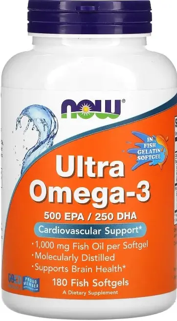 Омега-3 ультра Now FoodsUltra Omega-3 500 ЭПК/ 250 ДГК 180 гел капс