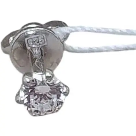 Серебряная моносерьга пуссета Vegas с фианитом. 20082/1Р - фото 1