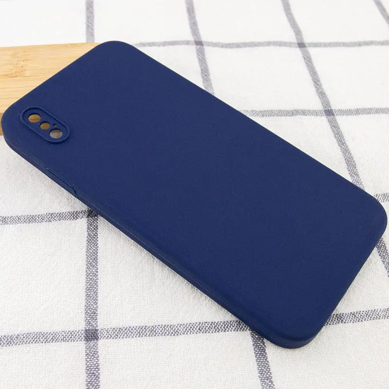 Чохол Silk Square Full Camera Protective (AA) NO LOGO для Apple iPhone X / XS (5.8") Темно-синій / Midnight blue - фото 2