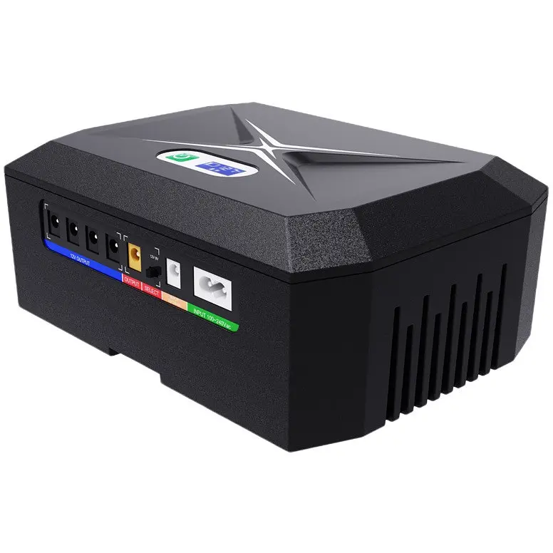 ИБП UPS DC 60W 20800mAh для роутера, терминала, камеры DC2060P/DCP60W DC5.5x2.5 мм: 4x12V(5A)/ 1x9V-12V/ 1x5V / 2xUSB/ POE LCD Black - фото 2