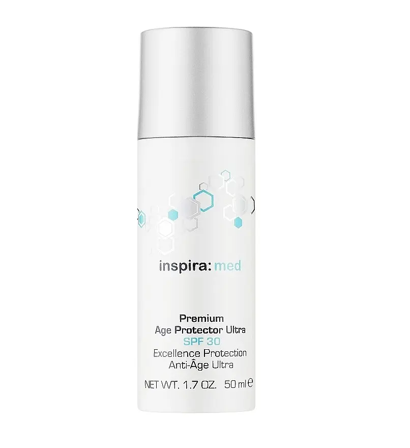Антивіковий крем SPF 30 Преміум ультралегкий PREMIUM AGE PROTECTOR ULTRA Inspira Med 50 мл - фото 2