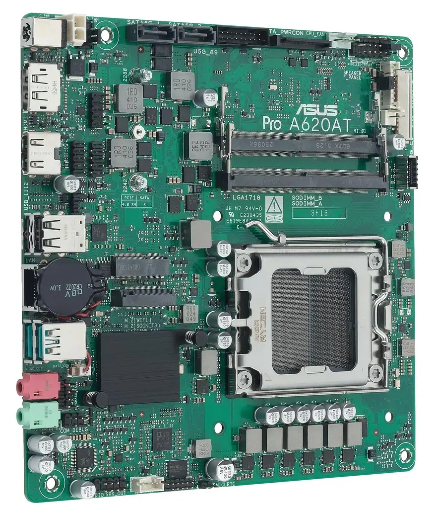 Материнська плата ASUS PRO A620AT-CSM (PRO A620AT-CSM) (Socket AM5, AMD A620A, Mini-ITX) - фото 2