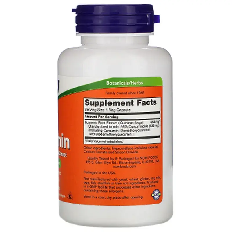 Трави Now Foods Куркумін, Curcumin, 60 капсул (NOW-04638) - фото 2