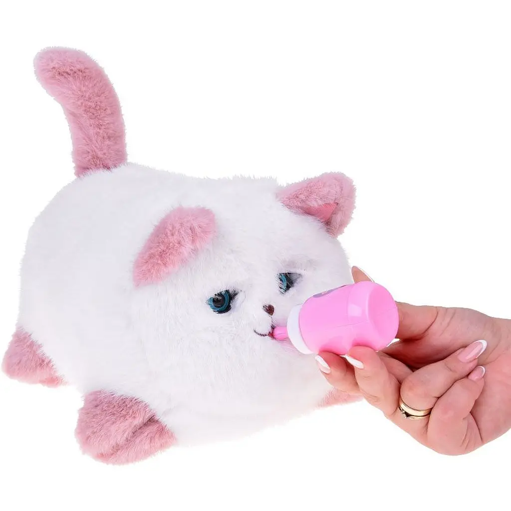 Интерактивная мягкая игрушка AiDA Smart Blinking Cat бело-розовая (AD54081) - фото 8