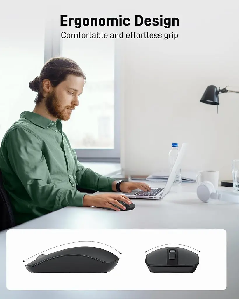 Бездротова комп'ютерна миша Acer, 2.4G Slim USB Wireless Mouse з USB-приймачем, 800/1200/1600 Оптична миша, що регулюється - фото 5