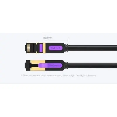 Патч-корд 0.5м, S/FTP cat 7 RJ-45 black Vention (ICDBD) - фото 9