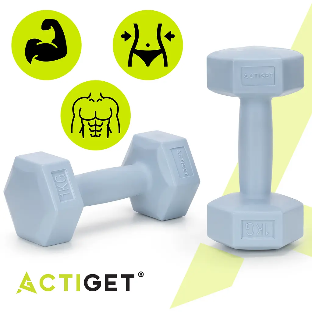 Гантелі Actiget Hex 2 x 1 кг ACT0156 Sky Blue - фото 7