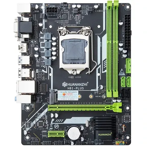 Материнська плата LGA1150, Huananzhi H81 PLUS, H81, 2xDDR3, Int.Video (CPU), 2xSATA3 / 2xSATA2, 1xPCI-E 3.0 x16, 1xPCI-E 2.0 x1, Audio 5.1, GLan, 4xUSB 3.0 / 6xUSB 2.0, VGA/DVI-D/HDMI, Micro ATX - фото 2