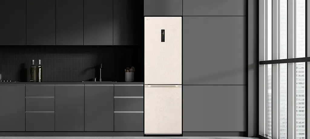 Холодильник LG з нижньою морозильною камерою 186x60х68, холод.відд.-234л, мороз.відд.-110л, 2дв., А++, NF, інв., диспл зовн., зона св-ті, Metal Fresh, бежевий - фото 2