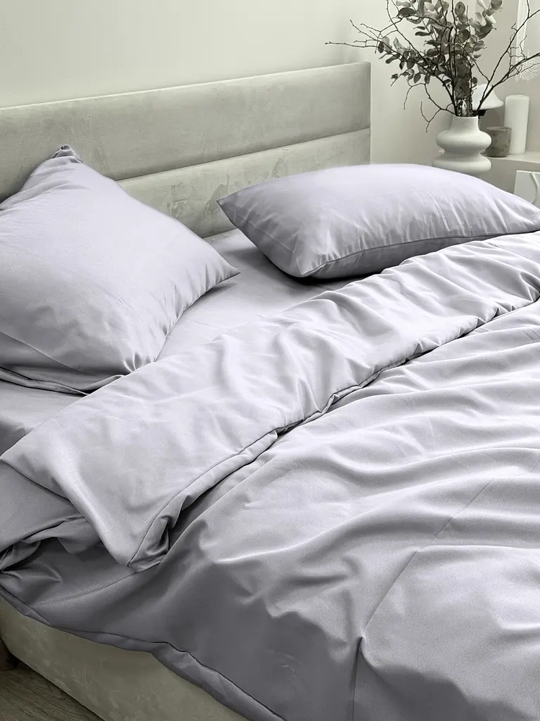 Комплект наволочок Ecotton 50х70 см 2 шт світло-сірого кольору Light Grey (25063) - фото 5