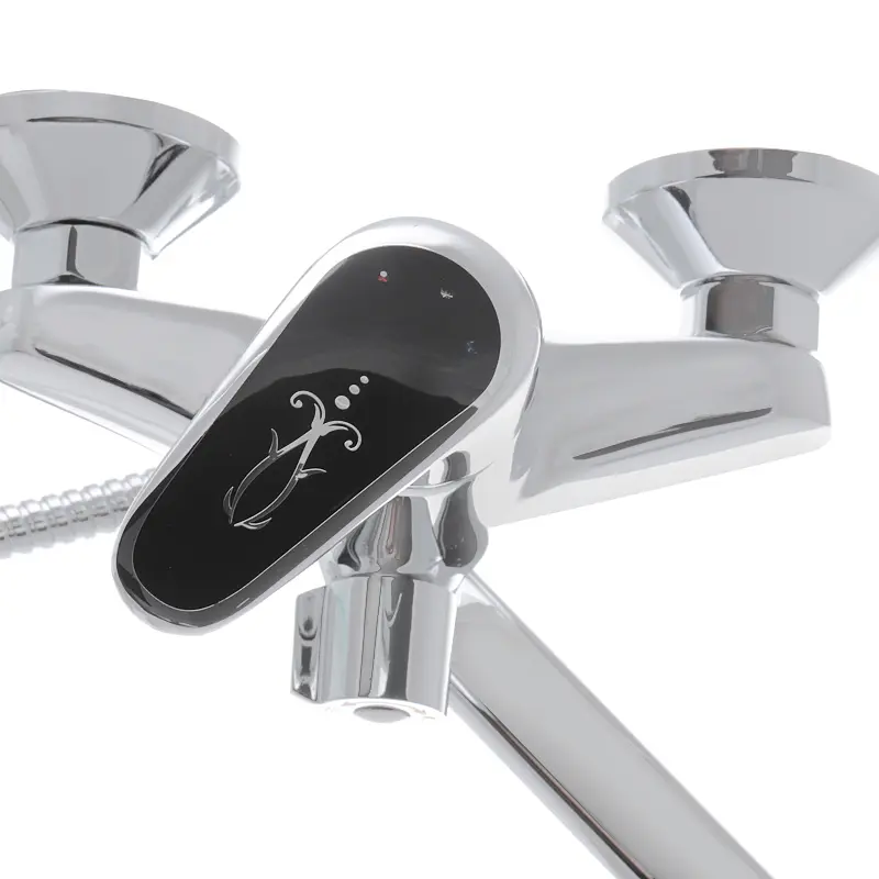 Смеситель для ванны Haiba Magic 006 с черной ручкой HB0674 Хром - фото 2